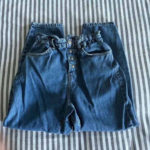 Zara High Rise Paperbag Ankle Jeans Size 2 - Picture 4 of 6